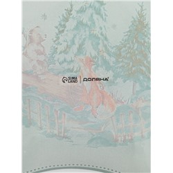 Блюдо новогоднее сервировочное Доляна «Зверьки в лесу», d=19.5 см, стекло, белое, зелёное