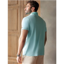 Футболка-поло из фактурного трикотажа