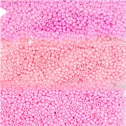Бисер круглый 12/0 «Розовые облака», 6 цветов × 10 г, 20×8 см
