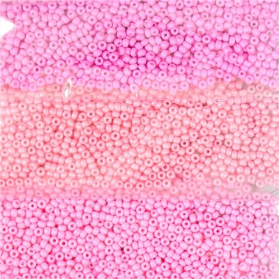 Бисер круглый 12/0 «Розовые облака», 6 цветов × 10 г, 20×8 см