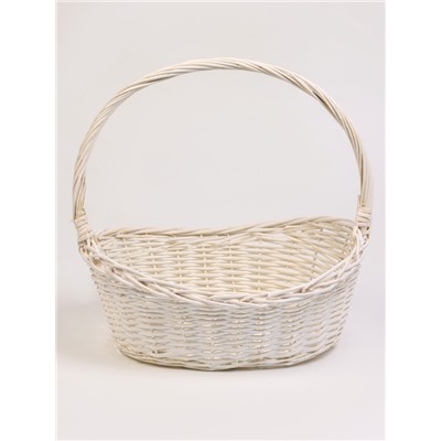 Корзина плетёная для хранения, ива, овальная, белая, набор 4 шт.