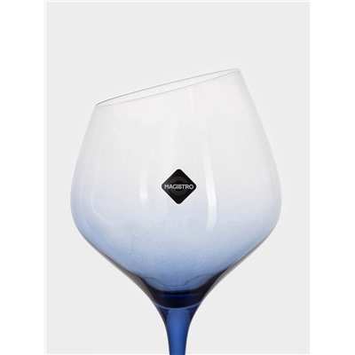 Бокал для вина Magistro «Иллюзия», 540 мл, 10×24 см, стекло, прозрачный, синий