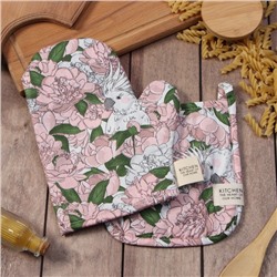 Набор кухонный «Этель. Попугай»: варежка 20×28 см, прихватка 19×19 см, 80% хлопок, 20% п/э