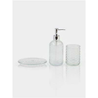Набор для ванной "Перелив", 3 предмета (дозатор для мыла, стакан, мыльница)