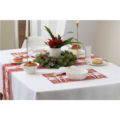 Дорожка на стол Доляна «Новый год», 180×30 см, красная