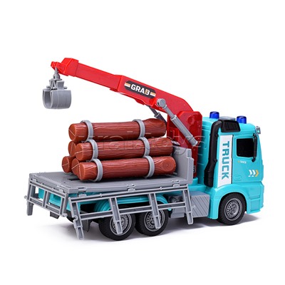 Машина "Лесовоз" на батарейках, в коробке