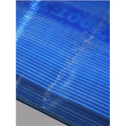 УЦЕНКА Сотовый поликарбонат 4 мм, 2.1×6 м, УФ- защита, 0.47 кг/м², синий