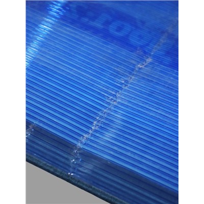 УЦЕНКА Сотовый поликарбонат 4 мм, 2.1×6 м, УФ- защита, 0.47 кг/м², синий