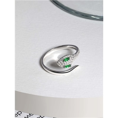 Кольцо из серебра c фианитами родированное - Змея 1-653р23200