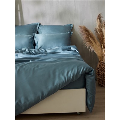 Пододеяльник 1.5-спальный SL Home, 150×220 см, серо-голубой, тенсель