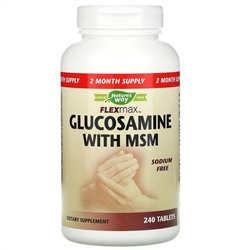 Nature's Way, FlexMax, с глюкозамином и МСМ без натрия, 240 таблеток
