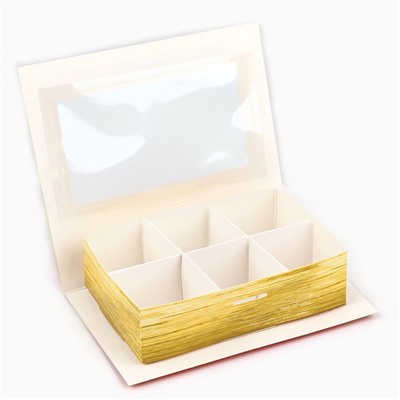 Коробка под 6 конфет новогодняя с ячейками «Зимняя почта» 14.5×9.5×3.5 см