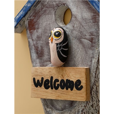 Панно WELCOME, 15×3×20 см, дерево, белое