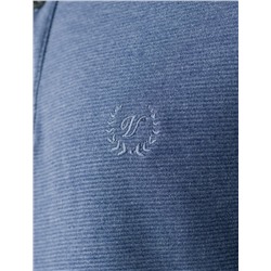 Лонгслив из мягкого фактурного трикотажа с плетеным воротником поло на пуговицах