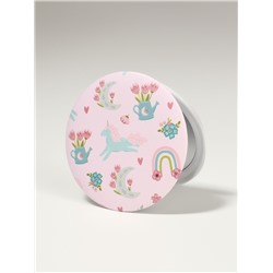 Зеркало складное «Нежное», d=7.3 см, с увеличением х2, розовое