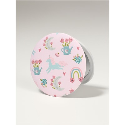 Зеркало складное «Нежное», d=7.3 см, с увеличением х2, розовое