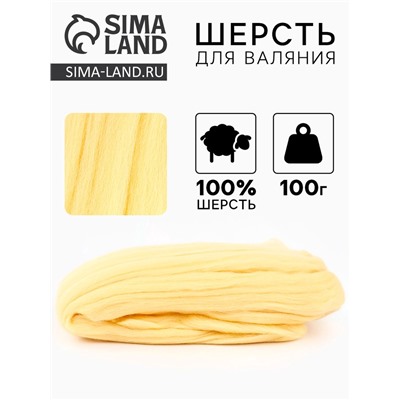 Шерсть для валяния, 100 г, цвет шампанское