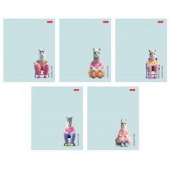 Тетрадь  48л клетка пластиковая обложка "Alpaca fan" (090249) Хатбер