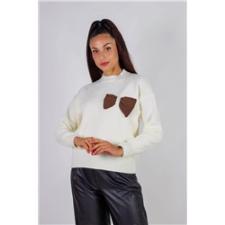 Теплая блуза Бантик с жемчугом