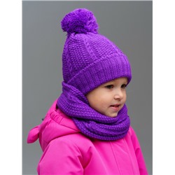 Комплект детский трикотажный для девочек: шапка, снуд