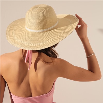 Шляпа женская плетёная MINAKU, молочная, размер 58