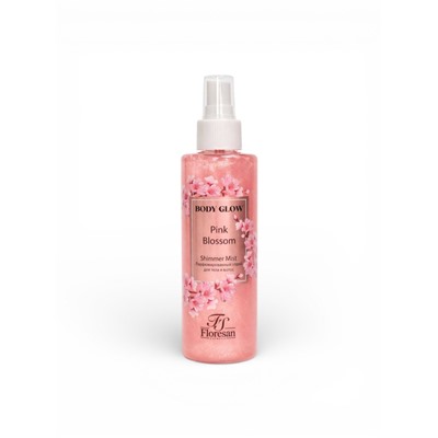 Спрей парфюмированный для тела и волос BODY GLOW с шиммером, розовый цветок, 200 мл