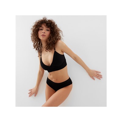 Комплект нижнего белья женский (топ, трусы) Collorista, чёрный, размер 42-44