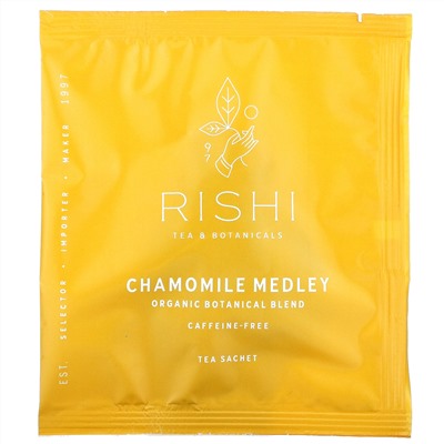 Rishi Tea, Organic Herbal Tea, Chamomile Medley, Caffeine-Free, 15 Sachets, 0.95 oz (27 g)