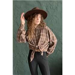 Рубашка женская  HUG077/13/Коричневый, бежевый