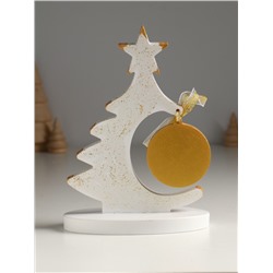 Фигура «Ёлочка с шаром», 20×7.5×14.5 см, белый с золотом