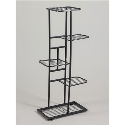 Подставка для цветов Greengo, 5 полок, 44×22×95 см, напольная, металл, тёмно-серая