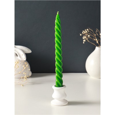 Набор свечей витых, 2.3×24.5 см, 5 ч, 50 г, 4 шт., тёмно-зелёный