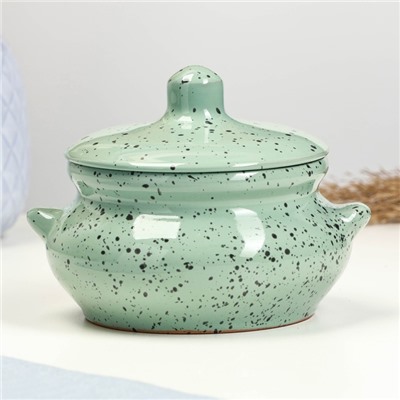 Горшочек для запекания Борисовская керамика «Гармония», 500 мл, 13×9.5 см, зелёный