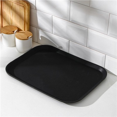 Поднос прорезиненный Hanna Knövell, 41×31 см, чёрный