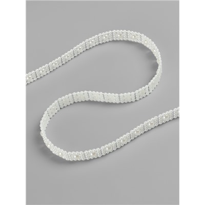 Жемчуг на нитях, плоский, 10 мм, 9 ± 1 м, цвет молочный