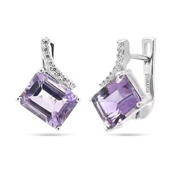 Серьги из серебра аметист, Сириль