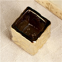 Кашпо для цветов «Патрик», 7×7×7.5 см, керамика, золотистое