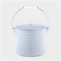УЦЕНКА Ведро эмалированное цельнотянутое, 9 л, с крышкой, светлое