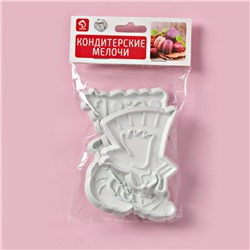 Плунжеры кондитерские Доляна «Новый год», набор 3 шт., пластик, белые