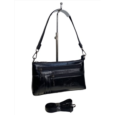 Женская сумка из натуральной кожи, цвет  черный