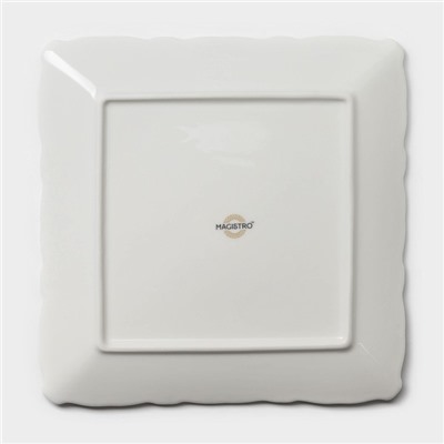 Пирожковая тарелка Magistro Kingdom, 21×2.1 см, квадратная, фарфор, белая