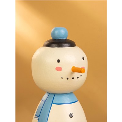Японская кукла кокеши «Снеговик», 7×8.5×17 см