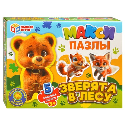 Mакси-пазлы 5 "Зверята в лесу" 170х130х40 мм.