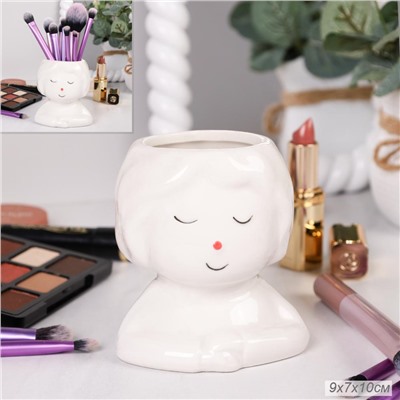 Подставка органайзер для косметики 9х7x10 см Загадочная девочка / WN11 /уп 100/ 717502