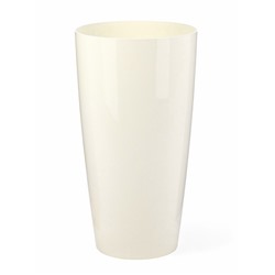 Кашпо для цветов «Рондо», пластик, 15 л, d=32 см, h=56.5 см, со вставкой, белое