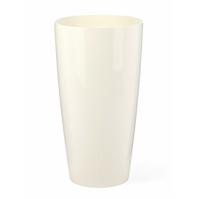 Кашпо для цветов «Рондо», пластик, 15 л, d=32 см, h=56.5 см, со вставкой, белое