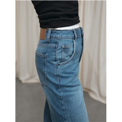 Актуальная коллекция CONTE CON-812 Синие джинсы straight с эффектом потёртостей