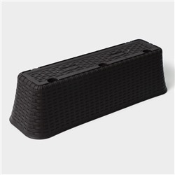 Ящик для цветов балконный «Ротанг», 12 л, 57.5×18×16 см, пластик, коричневый