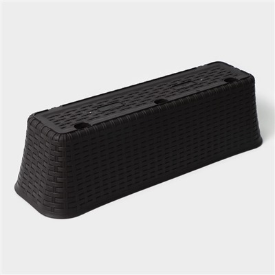 Ящик для цветов балконный «Ротанг», 12 л, 57.5×18×16 см, пластик, коричневый