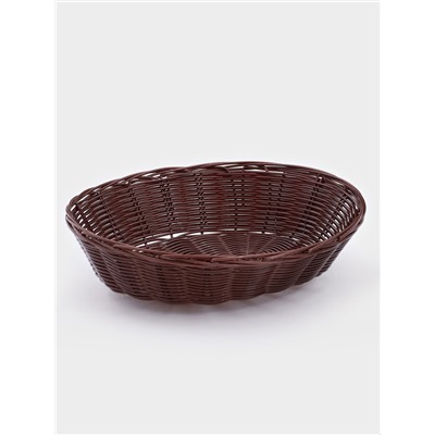 Корзинка для фруктов и хлеба Доляна «Шоко», 27×21×6 см, пластик, плетёная, коричневая